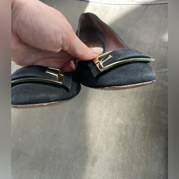 Bruno Magli Classic Square Toe Black Suede Pumps 10 - Picture 2 of 5